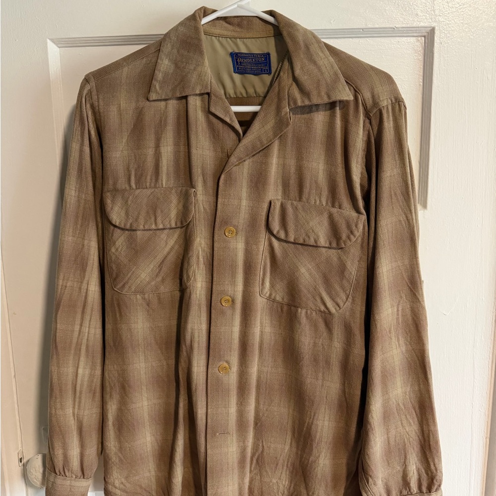 Pendleton Tan Plaid Shirt Jacket